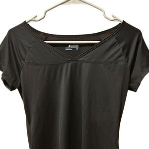 Columbia Sportswear Womens Black V-Neck Short Sleeve Active Performance Top M